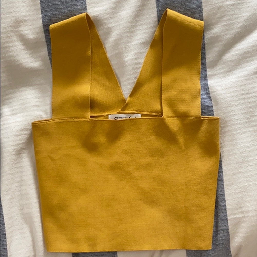 LF Crop Mustard Yellow Top